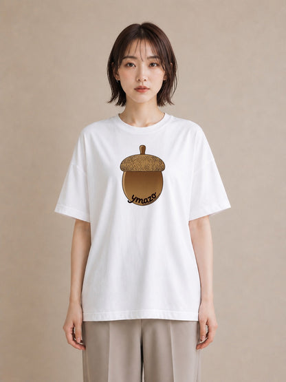 グラフィックTシャツ レディース どんぐり 植物 ボタニカル イラスト きれいめ 敬老の日 ホワイトデー 白T