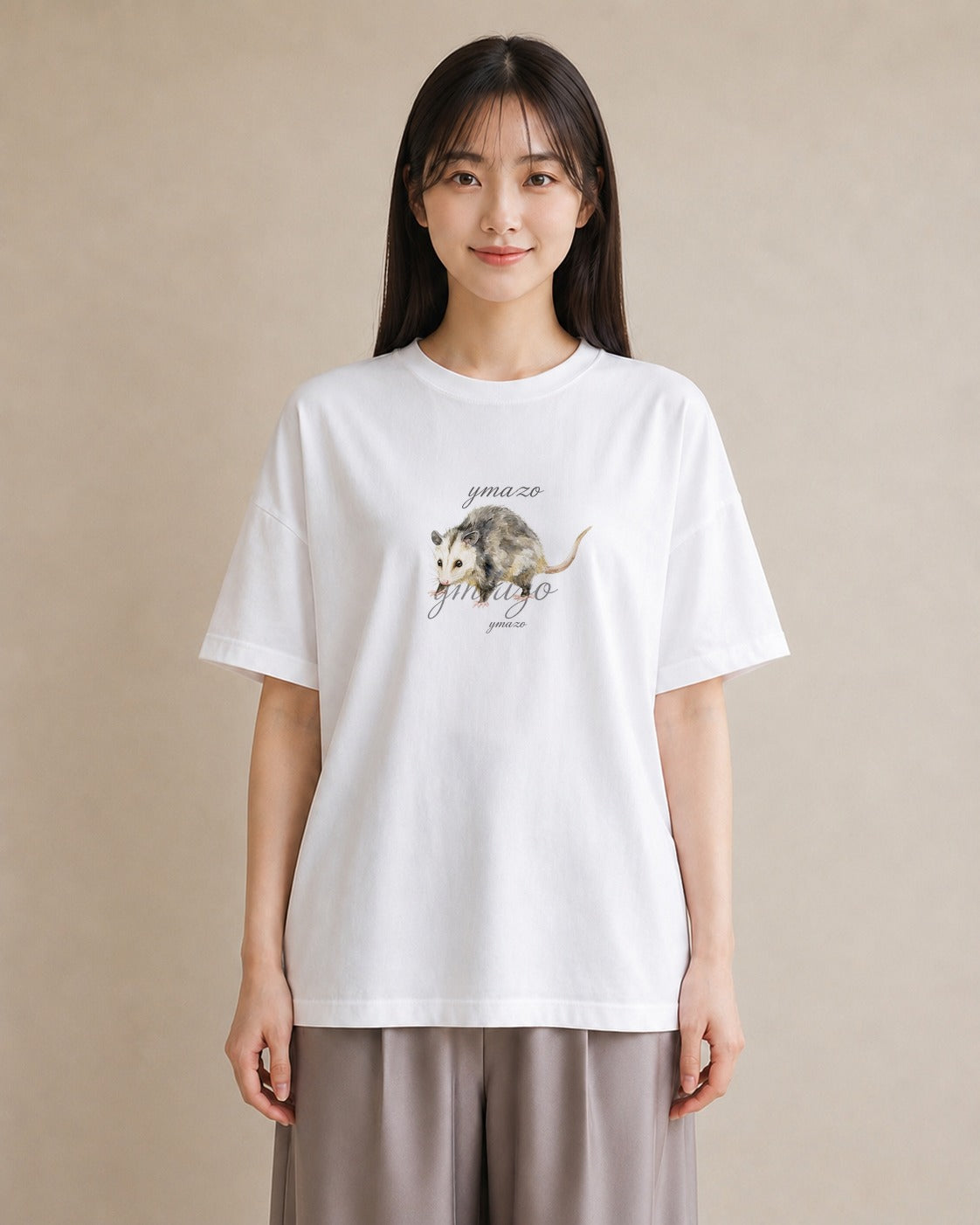グラフィックTシャツ レディース ハムスター ペット 動物 イラスト ガーリー 休日 ペアコーデ 白T