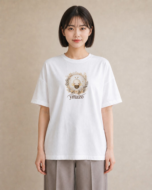 デザインTシャツ レディース みつばち 昆虫 虫 イラスト 上品 女子会 お揃い 白T