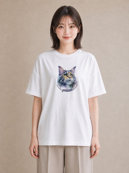 Tシャツ レディース ラグドール 猫 ねこ イラスト ミニマル 母娘コーデ 自分用 白T