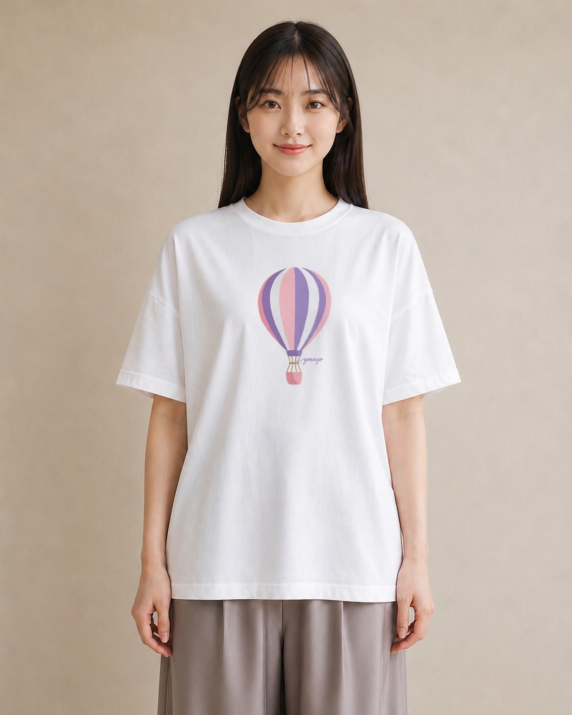 半袖Tシャツ レディース 紙風船 和紙 ナチュラル アンティーク イラスト カジュアル ラフ レイヤード 白T