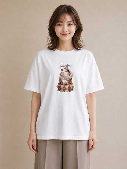 グラフィックTシャツ レディース ライオンラビット ペット 動物 イラスト 普段使い 春コーデ 姉妹 白T