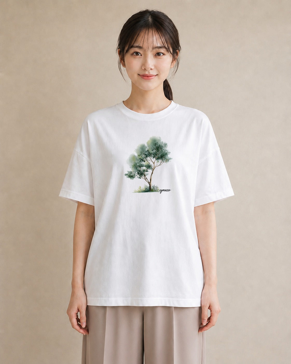 半袖Tシャツ レディース 苔 植物 ボタニカル イラスト 個性的 お出かけ 普段着 白T