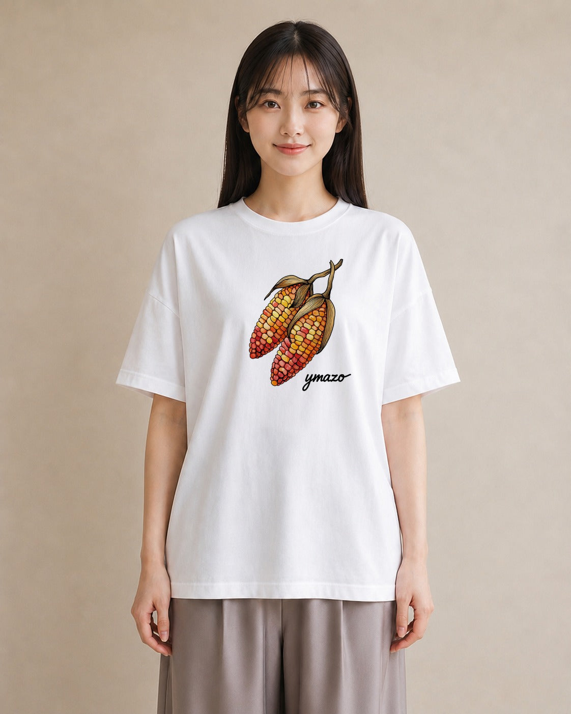 プリントTシャツ レディース 実り 植物 ボタニカル イラスト カフェ巡り 女子会 白T