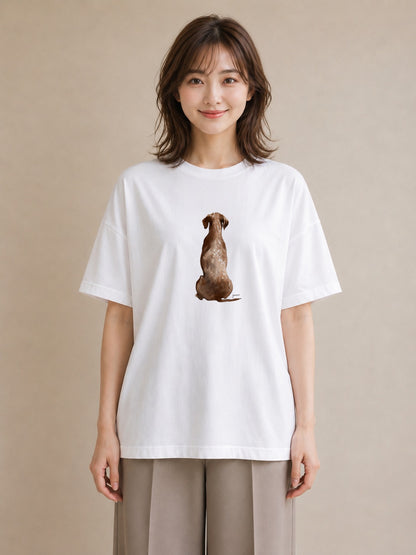 プリントTシャツ レディース いぬ 犬 ワンコ イラスト こなれ感 通勤 在宅 白T