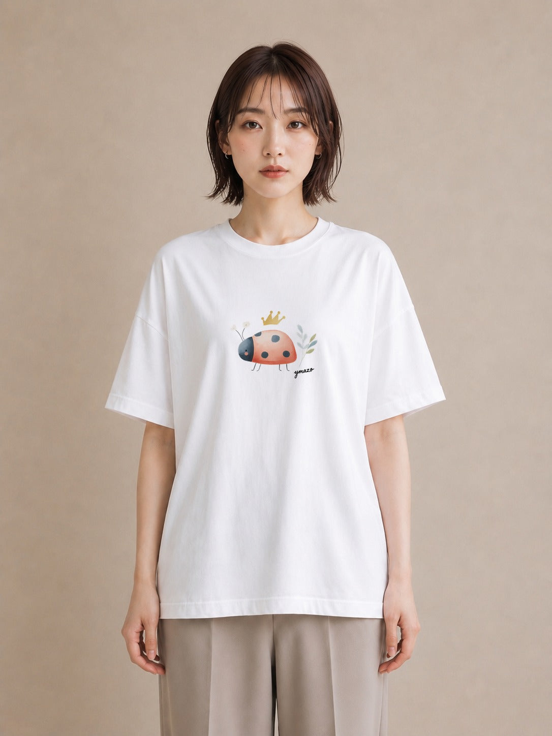 デザインTシャツ レディース てんとう虫 昆虫 虫 イラスト 休日コーデ 姉妹 送別ギフト 白T