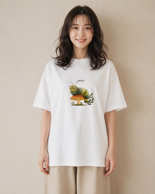 Tシャツ レディース ホタル 昆虫 虫 イラスト アート風 海 カフェ巡り 白T