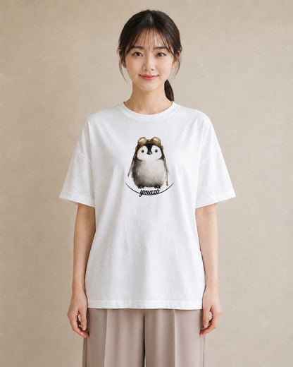 グラフィックTシャツ レディース ペンギン ぺんぎん 動物 アニマル イラスト きれいめカジュアル 秋コーデ おしゃれギフト 白T