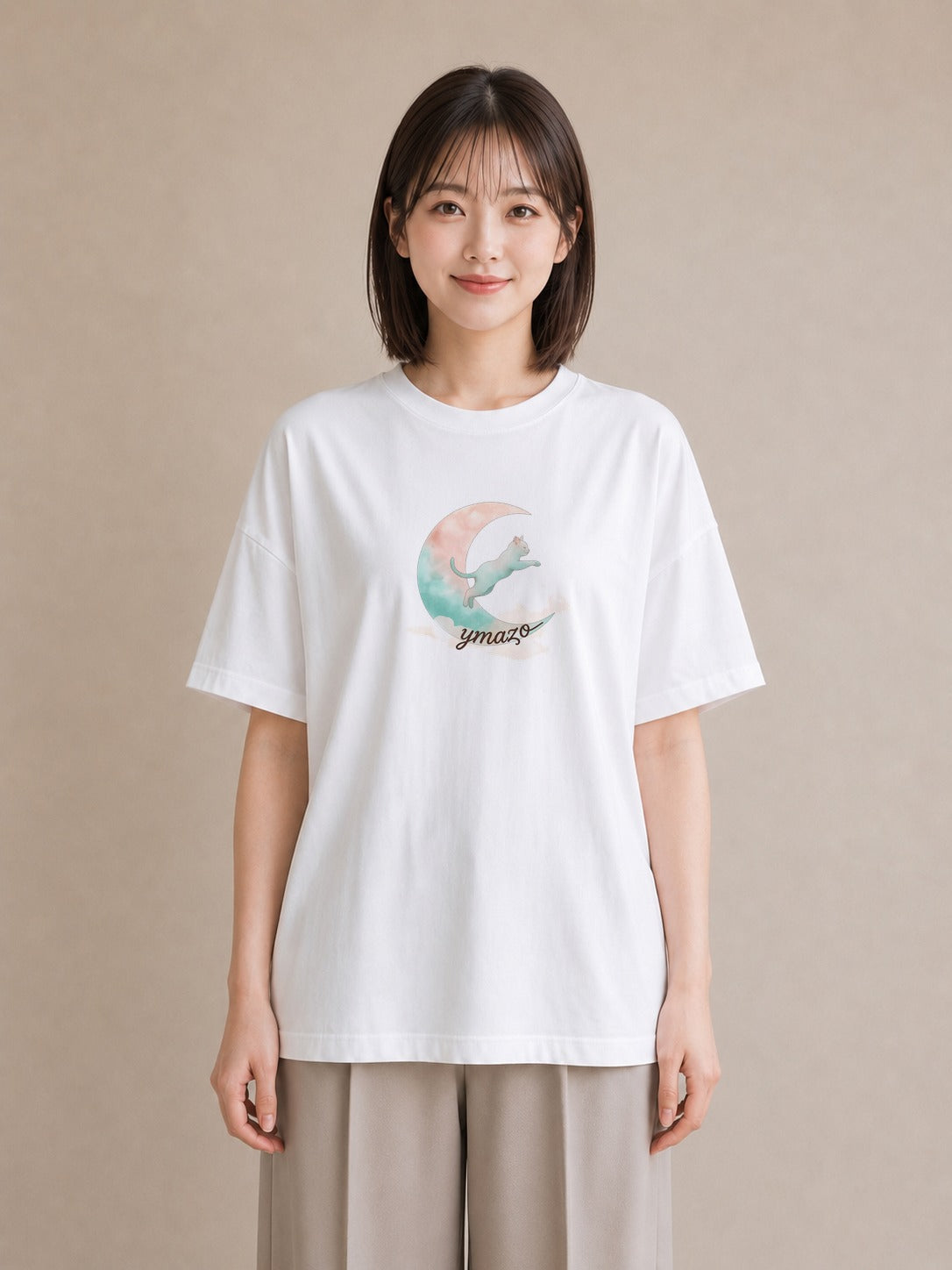 グラフィックTシャツ レディース しっぽ 猫 ねこ イラスト ヴィンテージ風 ギフト 母の日 白T