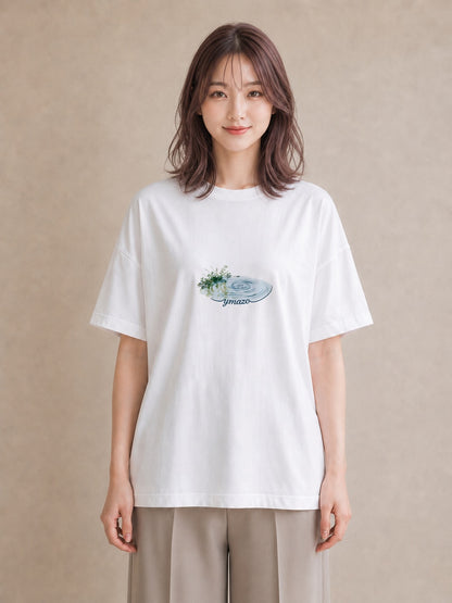 デザインTシャツ レディース 雨上がりの小道 雨上がり 小道 ナチュラル アンティーク イラスト モード 夏コーデ 通学 白T