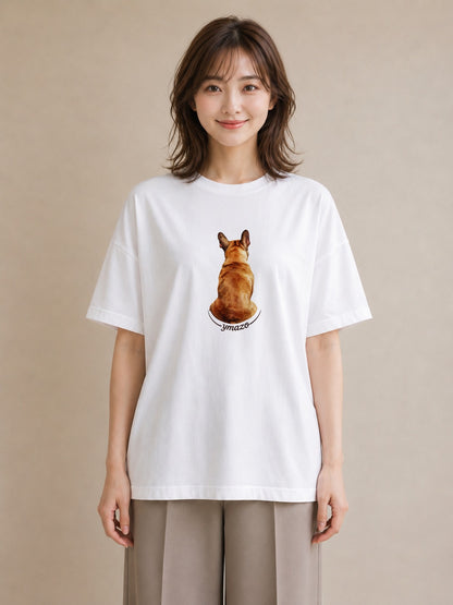 デザインTシャツ レディース 保護犬 犬 いぬ イラスト ユニーク 母娘コーデ 自分用 白T