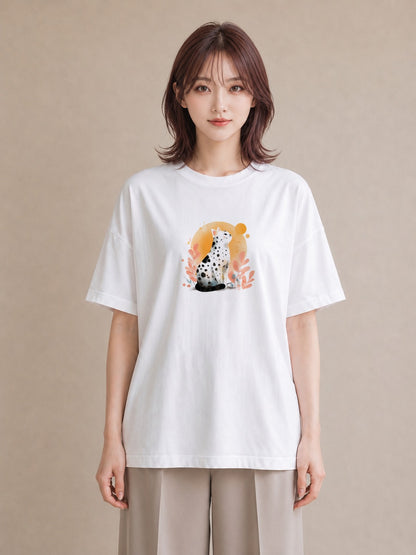 グラフィックTシャツ レディース ベンガル 猫 ねこ イラスト 通勤 在宅 白T