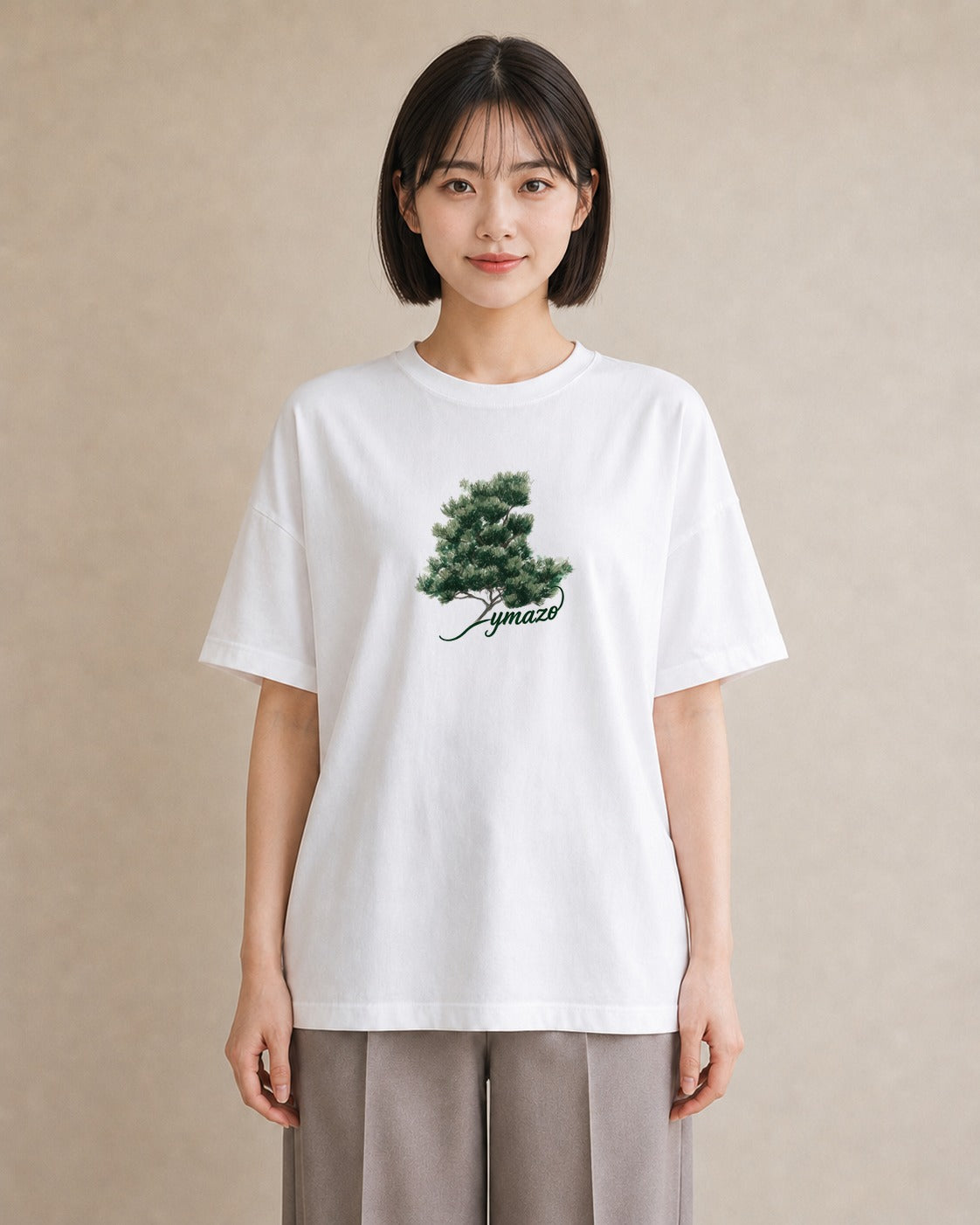 半袖Tシャツ レディース 松ぼっくり 植物 ボタニカル イラスト ラフカジュアル 休日 ペアコーデ 白T