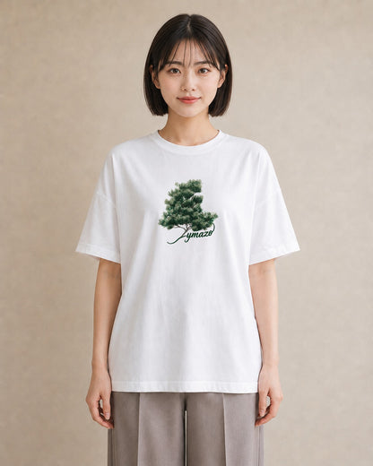 半袖Tシャツ レディース 松ぼっくり 植物 ボタニカル イラスト ラフカジュアル 休日 ペアコーデ 白T
