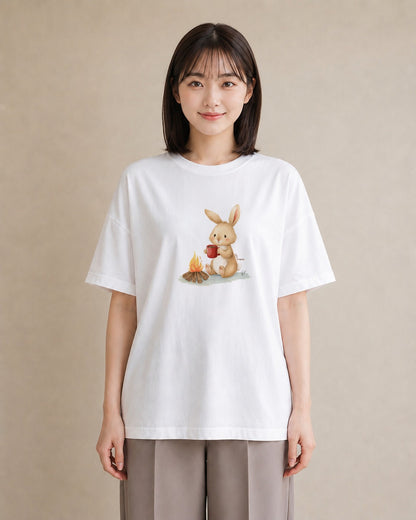 半袖Tシャツ レディース ココア 食べ物 フード イラスト シック ギフト 母の日 白T