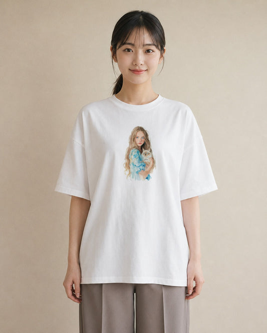 半袖Tシャツ レディース ラグドール 猫 ねこ イラスト カジュアル 女子会 お揃い 白T