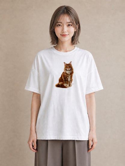 プリントTシャツ レディース 猫 ねこ イラスト ユニーク 秋コーデ おしゃれギフト 白T