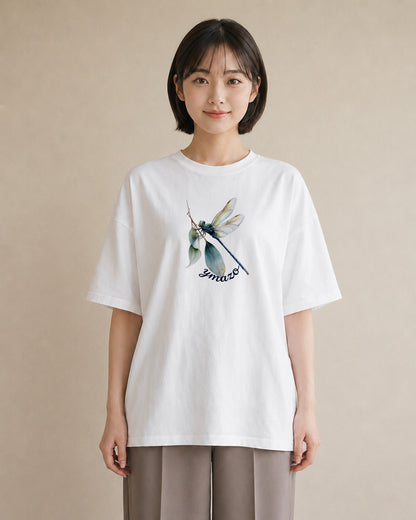 グラフィックTシャツ レディース ホタル 昆虫 虫 イラスト ボタニカル カジュアルコーデ 買い物 白T