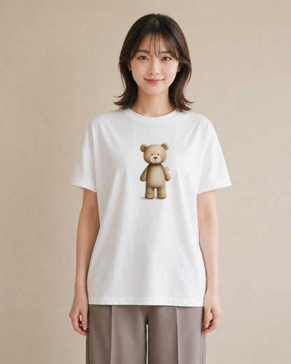 Tシャツ レディース くま クマ ベア 動物 アニマル イラスト お洒落 誕生日プレゼント 綿100 白T