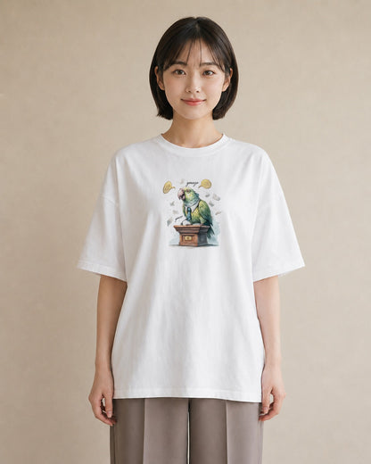 プリントTシャツ レディース インコ ペット 動物 イラスト ビーチ デイリーウェア 白T