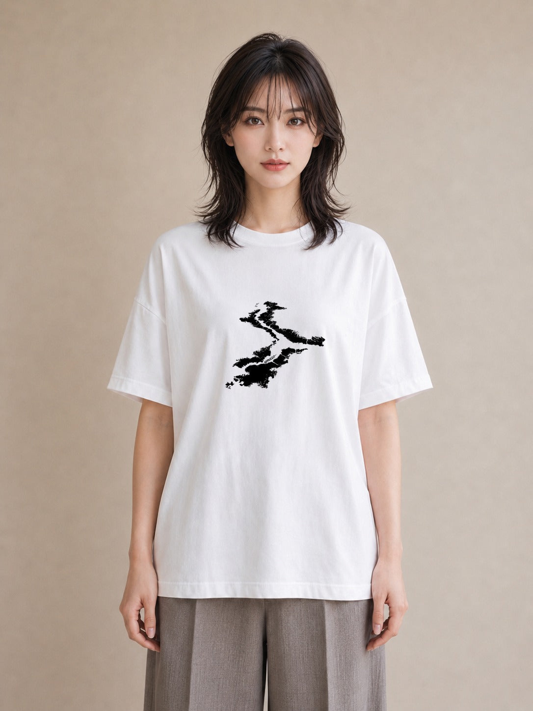 Tシャツ レディース 桟橋 水辺 波止場 ナチュラル アンティーク イラスト ミニマル ルームウェア ギフト 白T