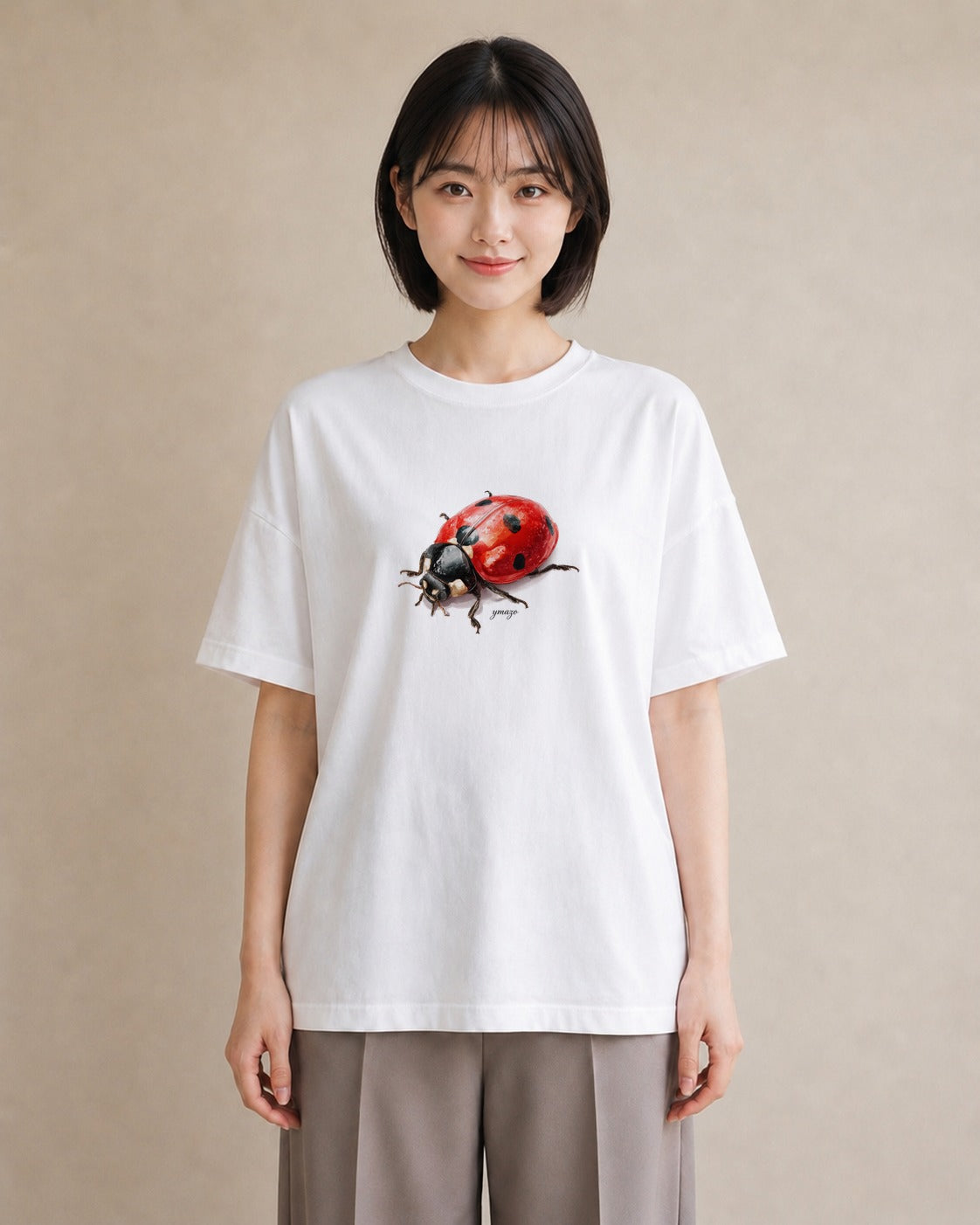 半袖Tシャツ レディース クワガタ 昆虫 虫 イラスト ヴィンテージ風 通学 誕生日プレゼント 白T