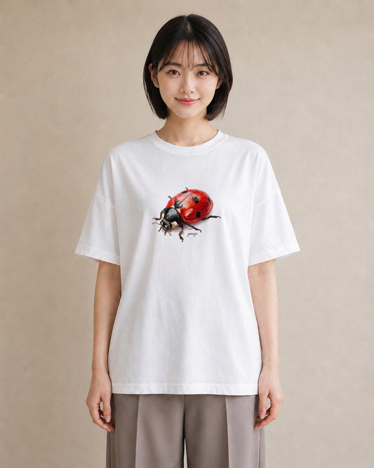 半袖Tシャツ レディース クワガタ 昆虫 虫 イラスト ヴィンテージ風 通学 誕生日プレゼント 白T
