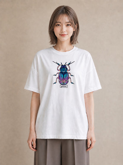 プリントTシャツ レディース クワガタ 昆虫 虫 イラスト ユニーク 夏コーデ 通学 白T