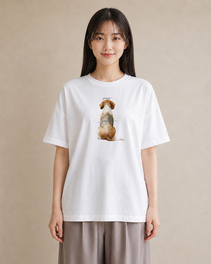 プリントTシャツ レディース ビーグル 犬 いぬ イラスト 北欧風 お出かけ 普段着 白T