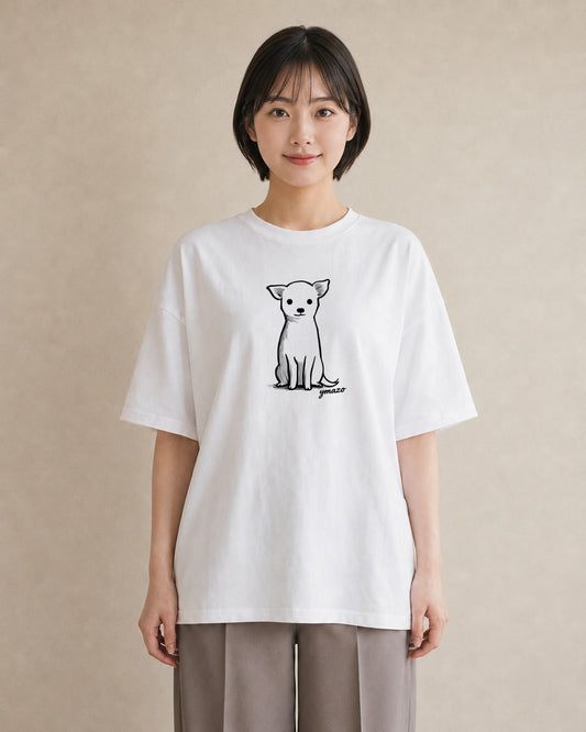 半袖Tシャツ レディース 犬 いぬ わんこ イラスト 買い物 夏コーデ 白T