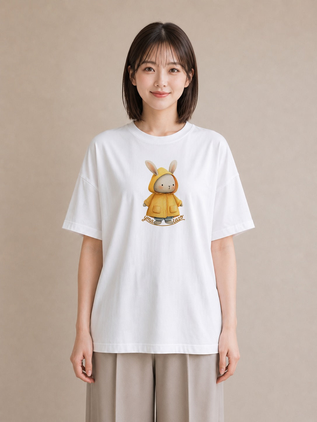 Tシャツ レディース うさちゃん ペット 動物 イラスト シック レイヤード 友達ギフト 白T
