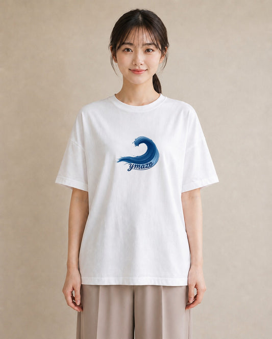 デザインTシャツ レディース 波 星空 宇宙 イラスト カジュアル 敬老の日 ホワイトデー 白T