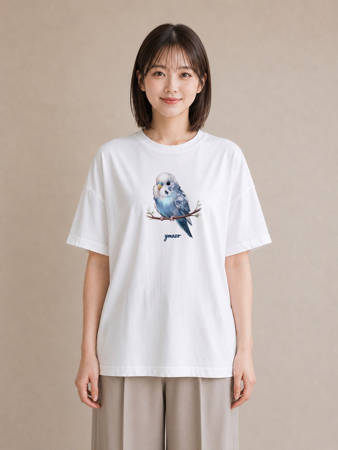 Tシャツ レディース 小鳥 ペット 動物 イラスト ボタニカル お出かけ 普段着 白T