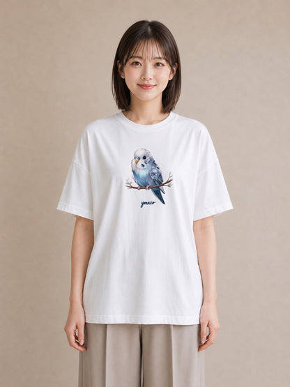 Tシャツ レディース 小鳥 ペット 動物 イラスト ボタニカル お出かけ 普段着 白T
