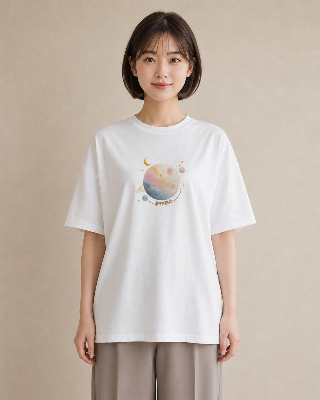 プリントTシャツ レディース 射手座 星空 宇宙 イラスト ゆるかわ ルームウェア ギフト 白T