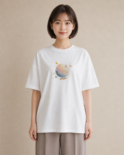 プリントTシャツ レディース 射手座 星空 宇宙 イラスト ゆるかわ ルームウェア ギフト 白T