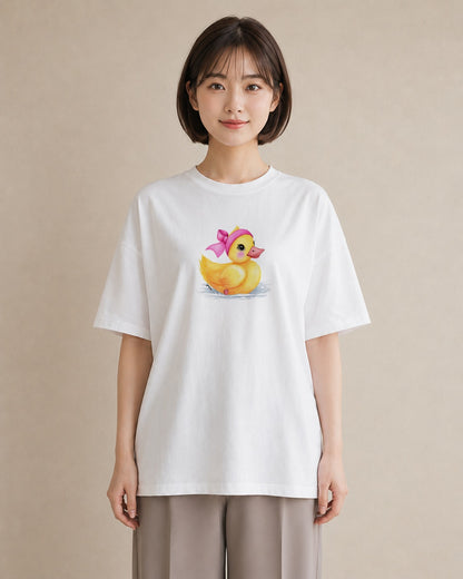 グラフィックTシャツ レディース ひよこ 動物 アニマル イラスト ユニーク 通学 誕生日プレゼント 白T
