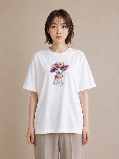 半袖Tシャツ レディース ジャックラッセルテリア 犬 いぬ イラスト カジュアル 女性向けギフト 散歩 白T