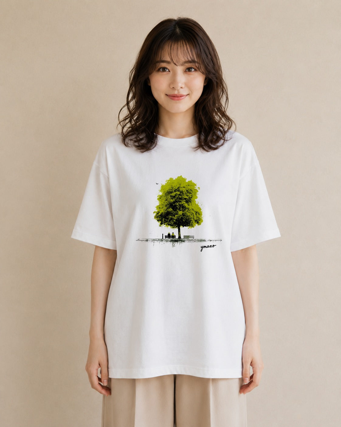 Tシャツ レディース 雨上がりのベンチ ベンチ ナチュラル アンティーク イラスト 旅行コーデ 女性 旅行用 白T