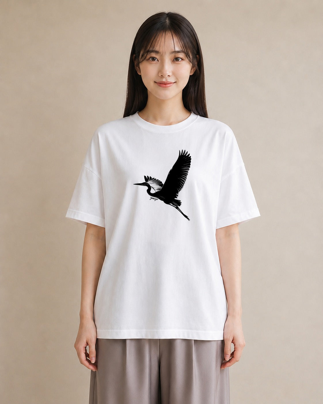 グラフィックTシャツ レディース 折り鶴 折り紙 ナチュラル アンティーク イラスト ラフカジュアル 秋コーデ おしゃれギフト 白T
