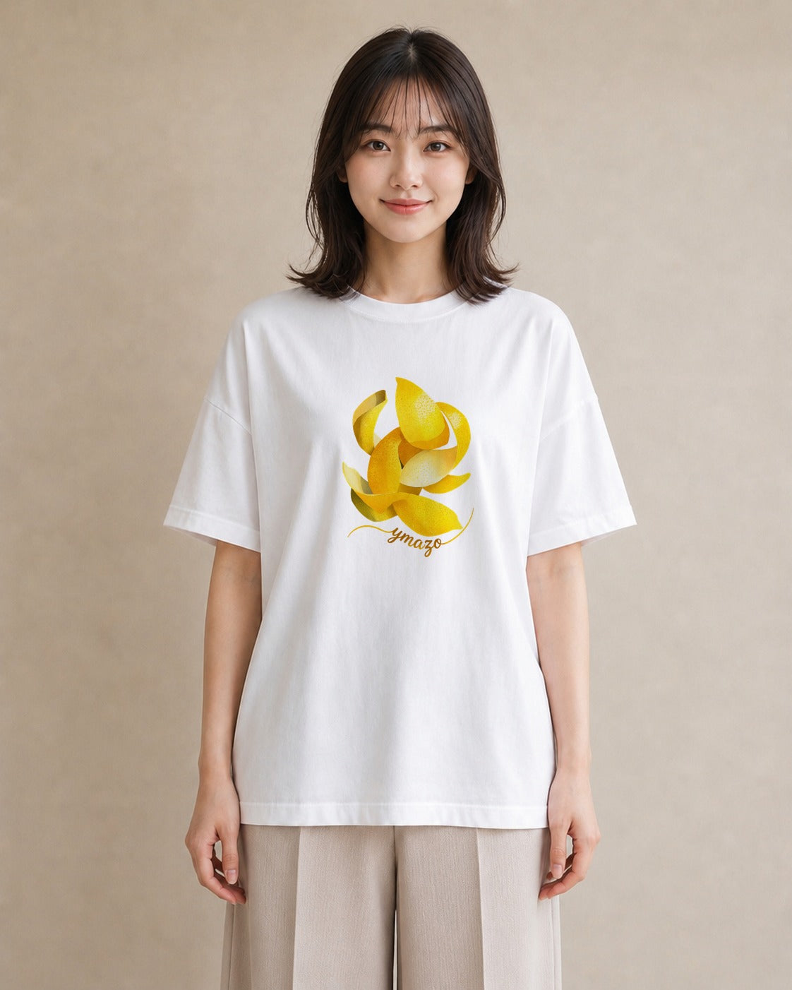 Tシャツ レディース バナナ 食べ物 フード イラスト シック 公園 ママ 白T