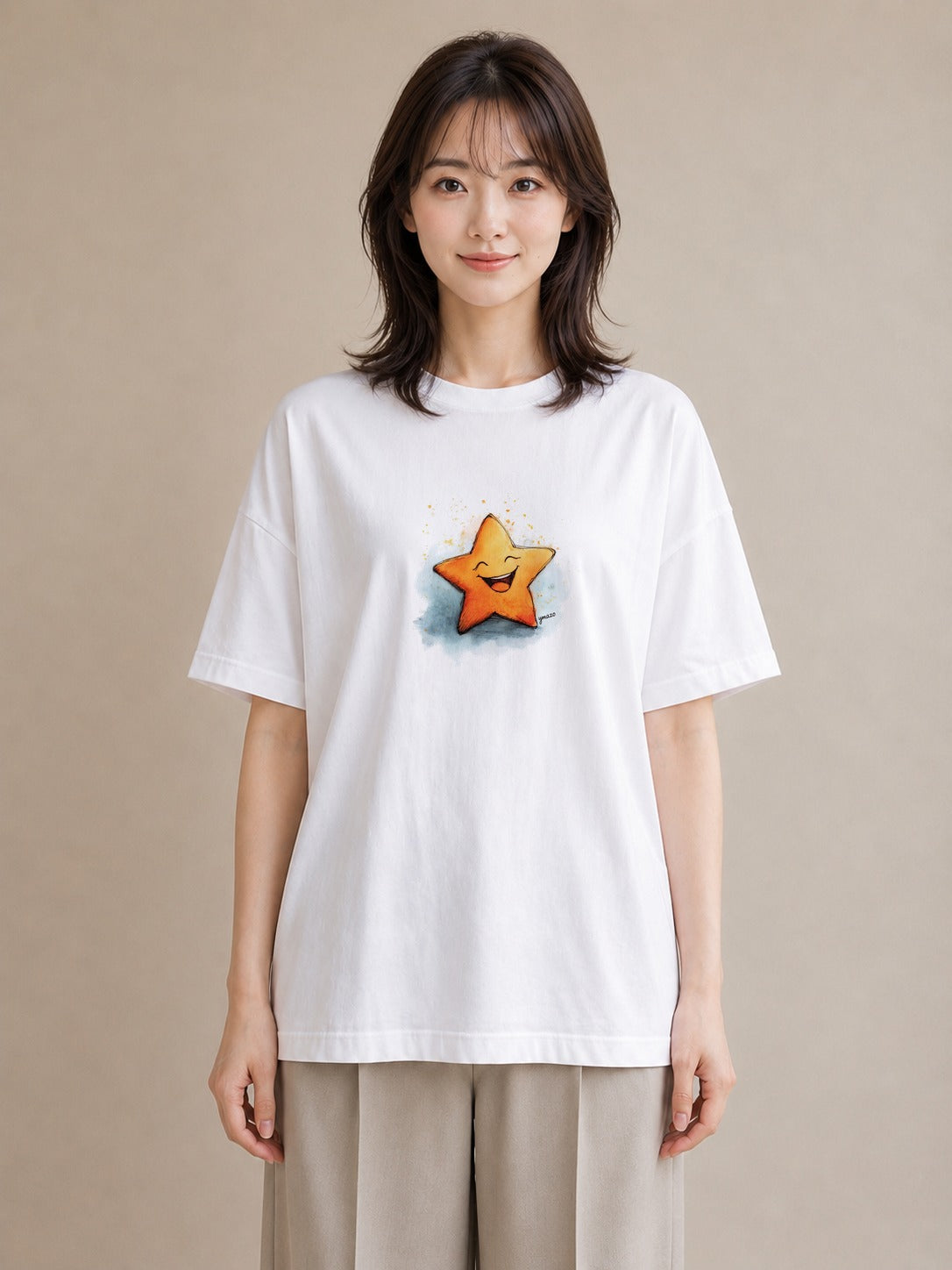 デザインTシャツ レディース 星 星空 宇宙 イラスト シンプル 送別ギフト 通勤 白T