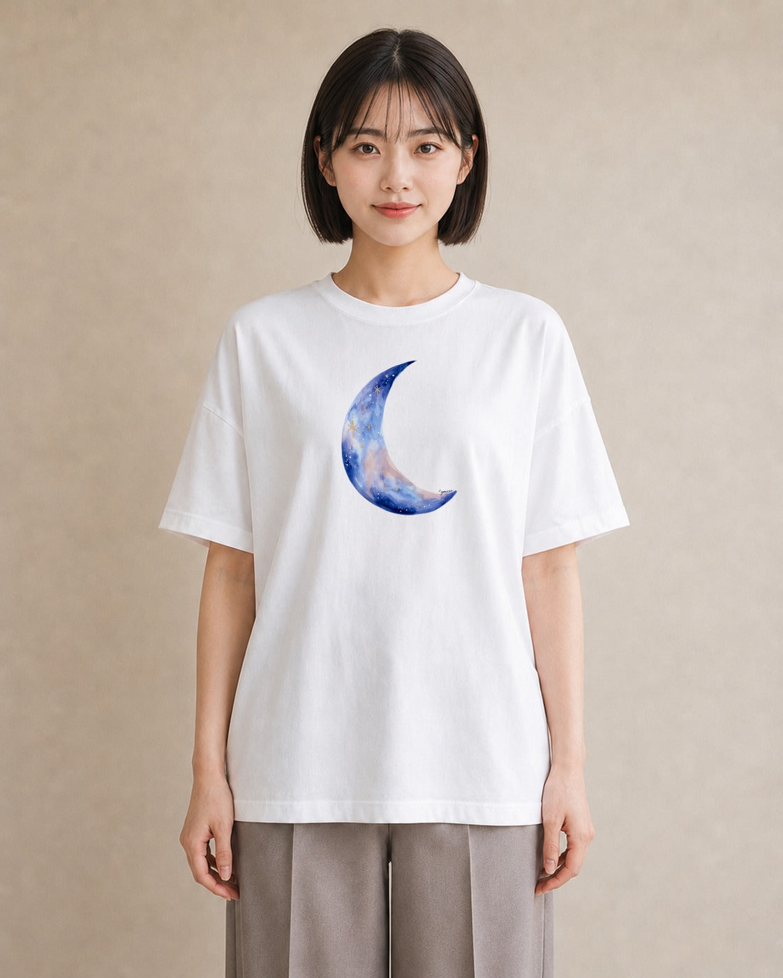 グラフィックTシャツ レディース 牡羊座 星空 宇宙 イラスト ラフ 女性 旅行用 白T