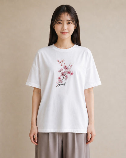 デザインTシャツ レディース さくら 桜 サクラ 花 花柄 イラスト レトロ 在宅 公園 白T
