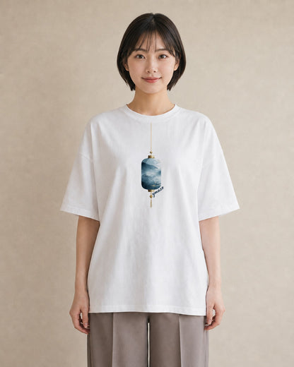 グラフィックTシャツ レディース 街灯 夜霧 夜 ナチュラル アンティーク イラスト ミニマル レイヤード 友達ギフト 白T
