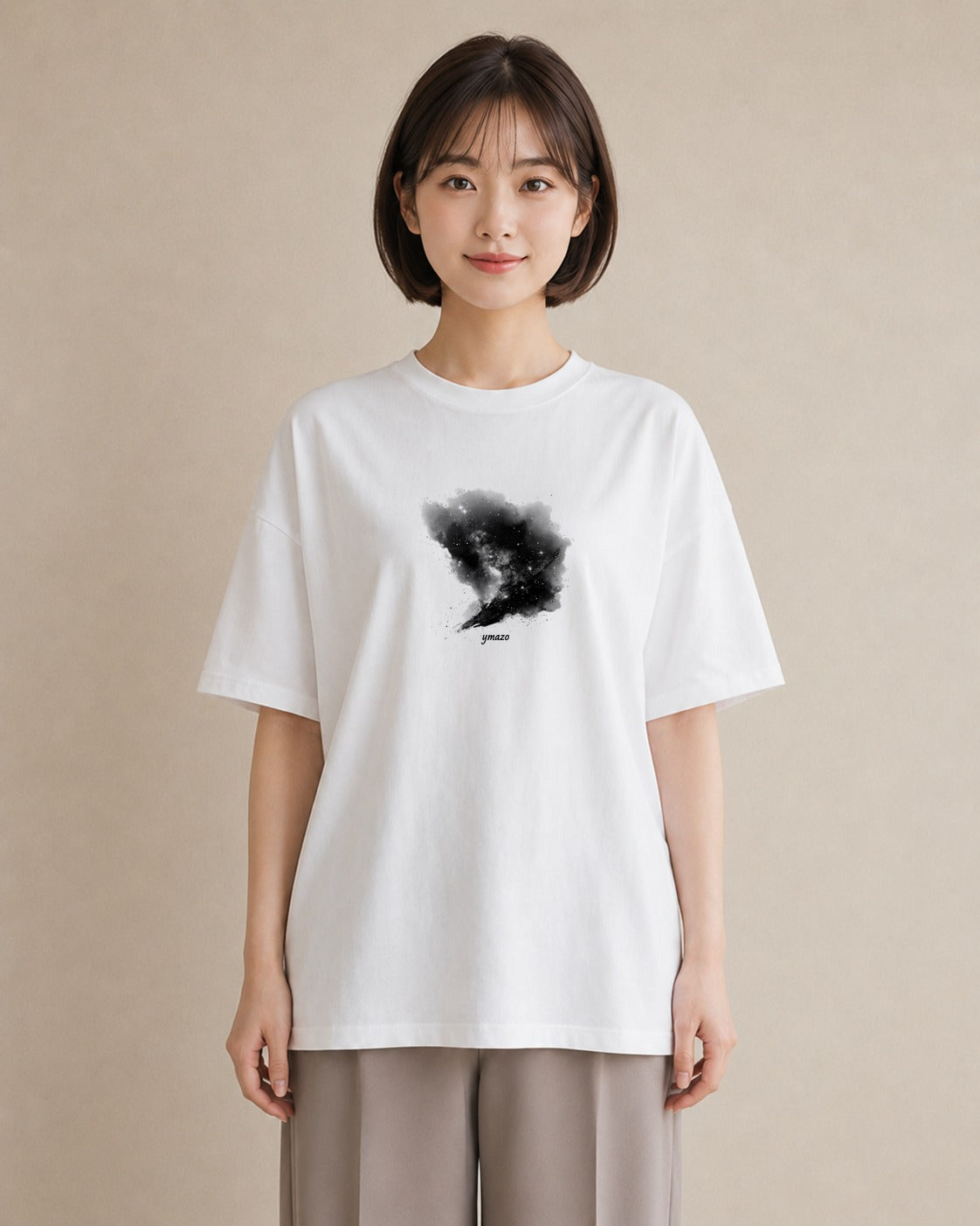 半袖Tシャツ レディース 牡牛座 星空 宇宙 イラスト シック 20代 カジュアルコーデ 白T