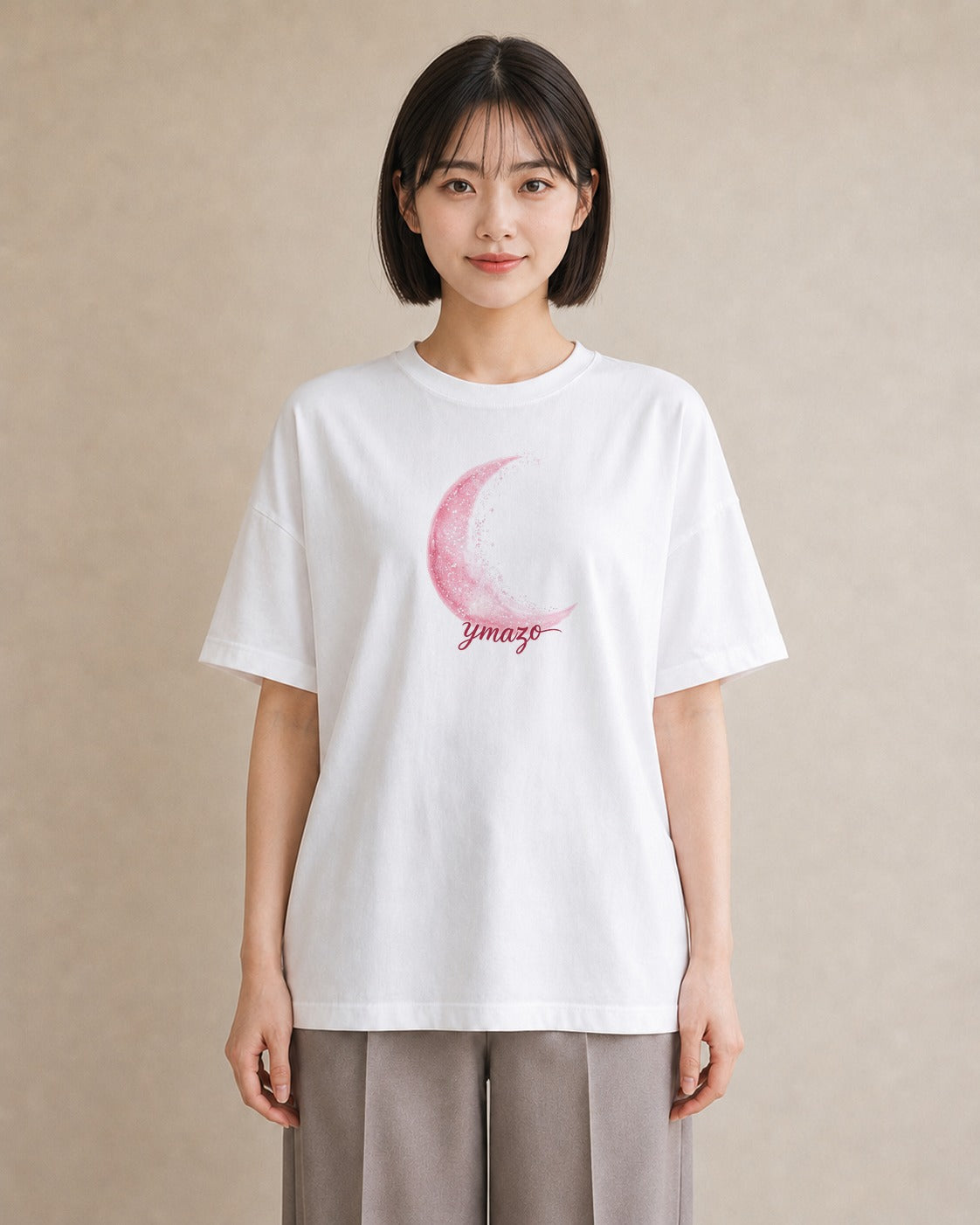半袖Tシャツ レディース 三日月 星空 宇宙 イラスト ミニマル 送別ギフト 通勤 白T