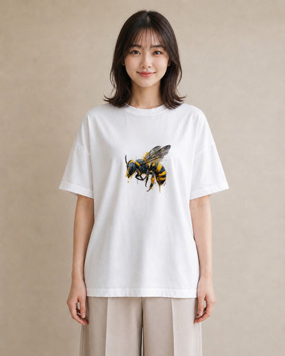 半袖Tシャツ レディース みつばち 昆虫 虫 イラスト こなれ感 姉妹 送別ギフト 白T