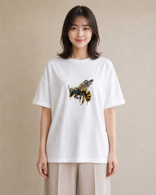 半袖Tシャツ レディース みつばち 昆虫 虫 イラスト こなれ感 姉妹 送別ギフト 白T