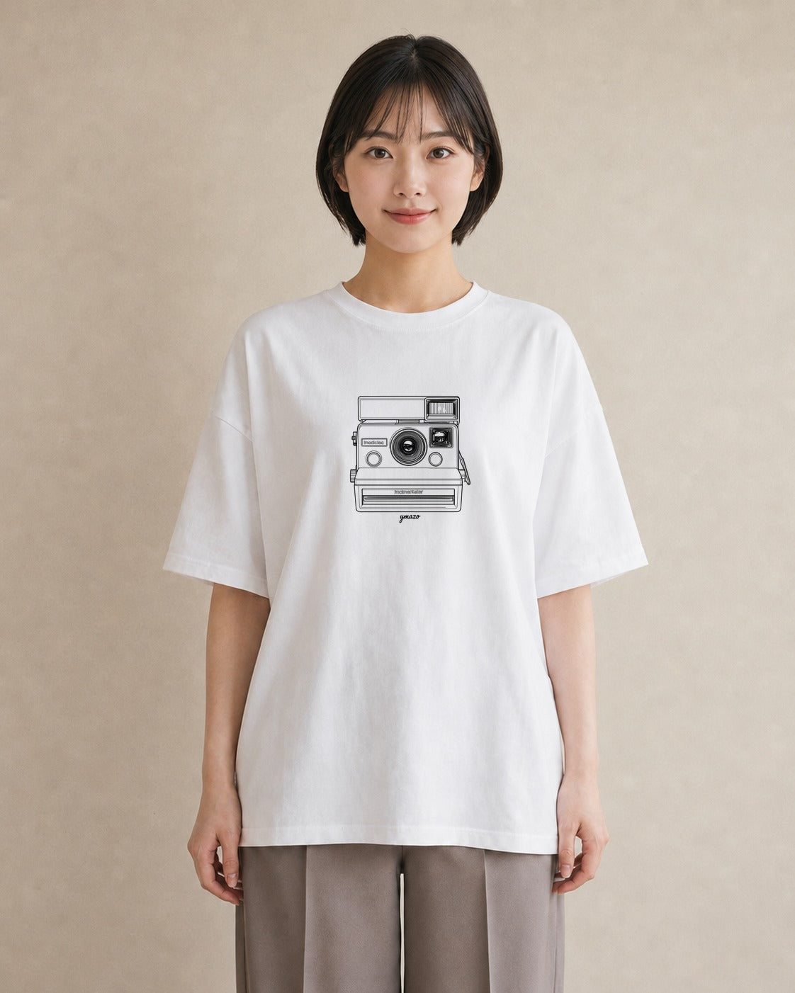 グラフィックTシャツ レディース カメラ フィルムカメラ レトロカメラ イラスト 姉妹 送別ギフト 白T